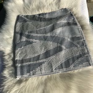 WHBM silver sequenced mini skirt 6 NWT